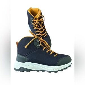 All In Motion Navy Trail Hiking Boots Cushioned Lace Up Outdoor Adventure Size 4
